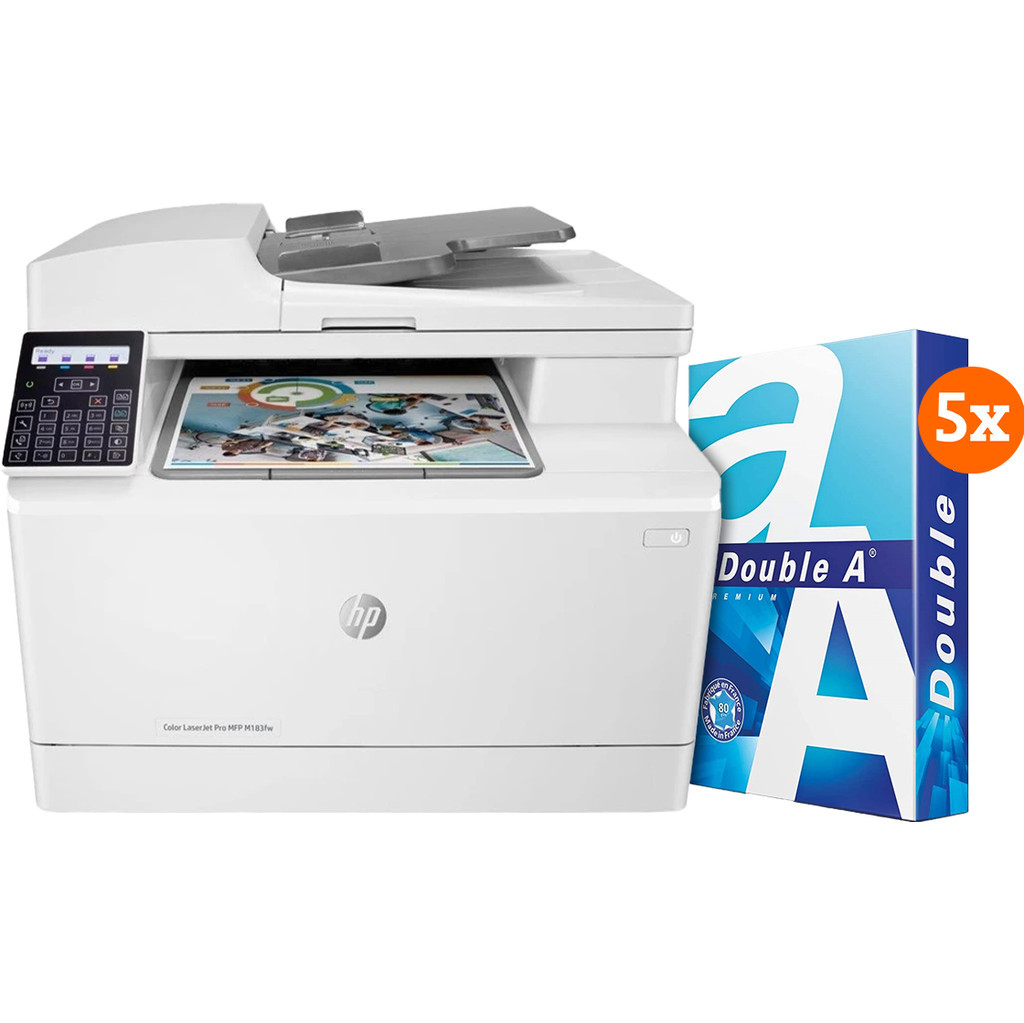 HP Color Laserjet Pro M183fw MFP + 2.500 Vellen A4 Papier