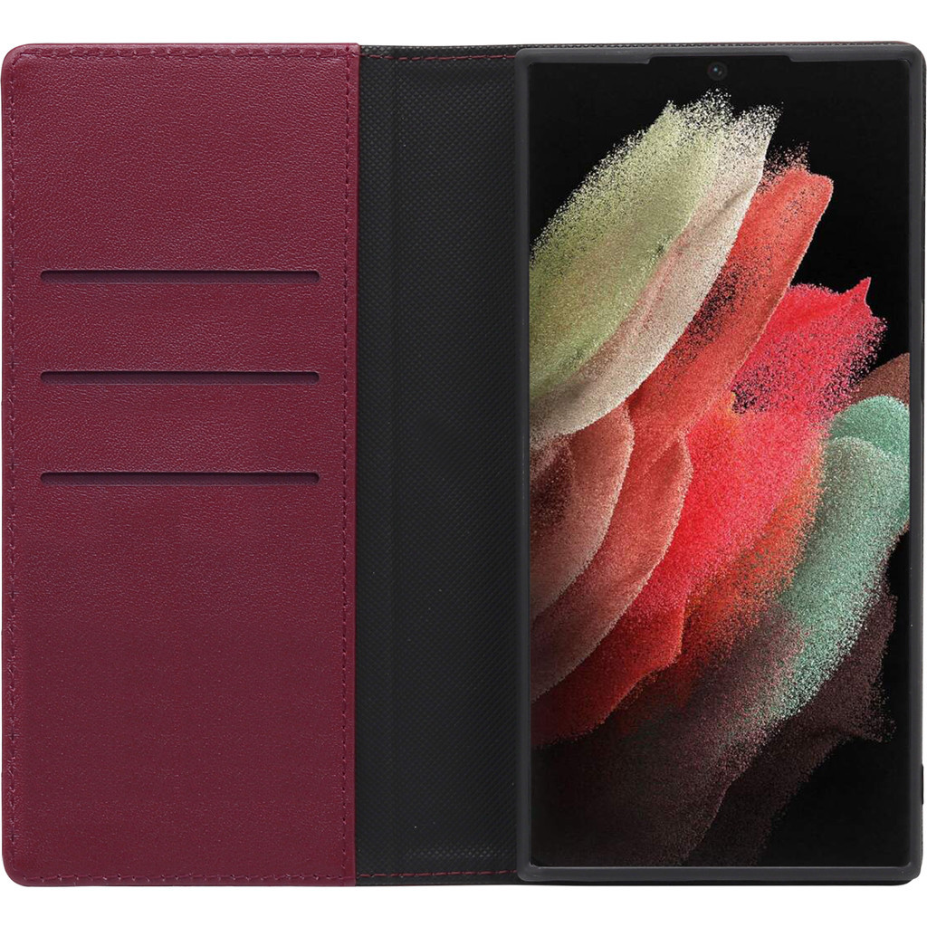 BlueBuilt Samsung Galaxy S22 Ultra Book Case Leer Rood