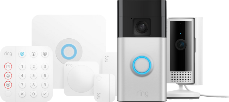 Ring Alarmsysteem + Indoor Cam + Battery Video Doorbell Nikkel