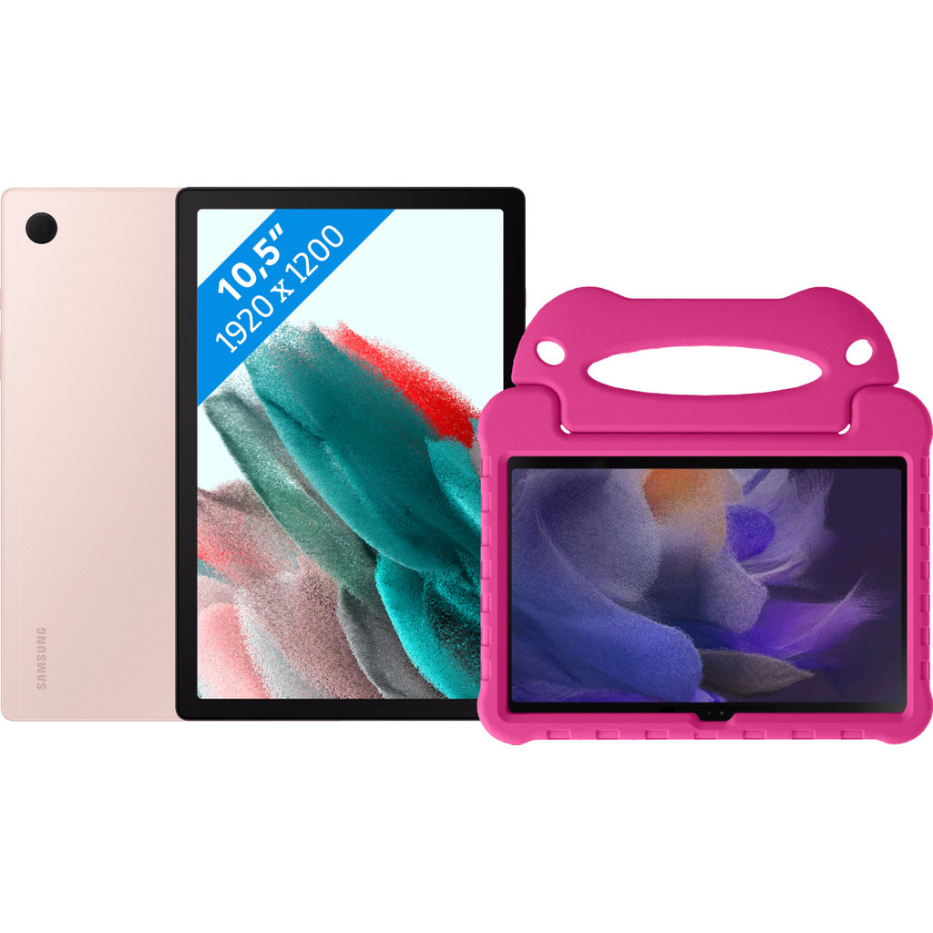 Samsung Galaxy Tab A8 64GB Wifi Roségoud + Just in Case Kids Cover Roze