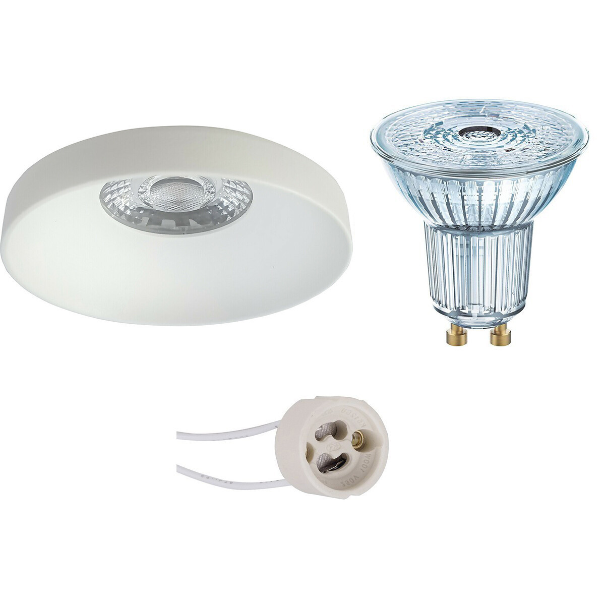 LED Spot Set - LEDVANCE Parathom PAR16 927 36D - Pragmi Vrito Pro - GU10 Fitting - Dimbaar - Inbouw Rond - Mat Wit - 3.7W - Warm Wit 2700K - Ø82mm