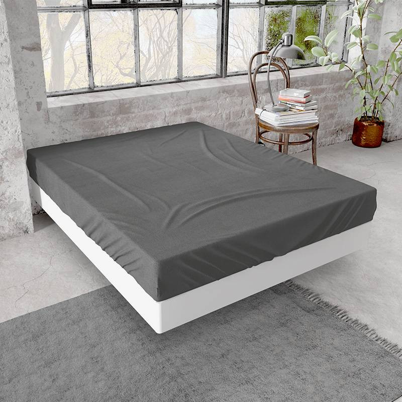 Flanellen Hoeslaken - Antraciet - 90x200 cm - Antraciet - DreamHouse Bedding - Dekbed-Discounter.nl