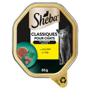 Sheba Classics paté met kip natvoer kat (kuipjes 85 g) Per 22 (22 x 85 g)