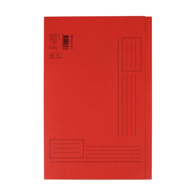 Vouwmap Quantore Folio ongelijke zijde 230gr rood | 10 stuks