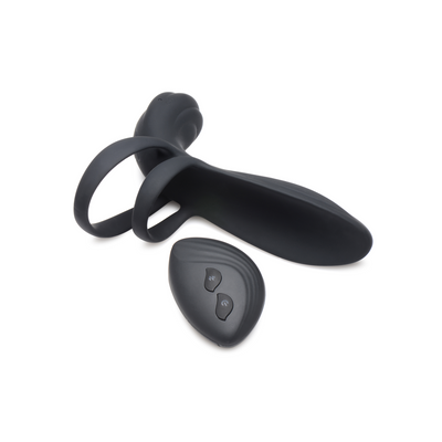 XR Brands Silicone Vibrating Penis Sleeve with Remote Control