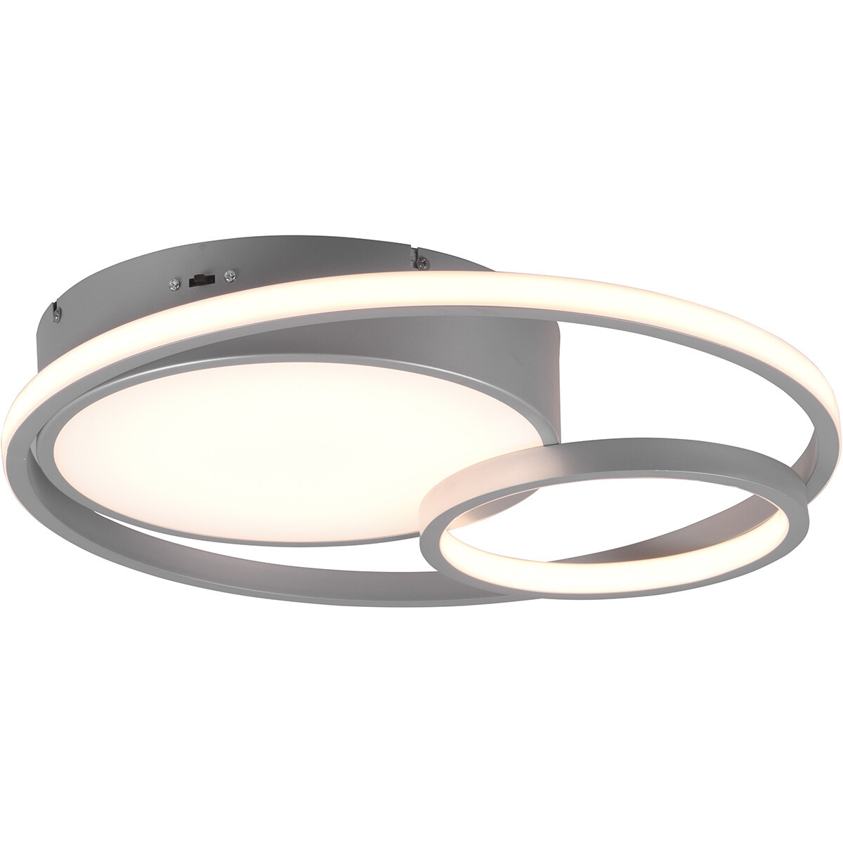 LED Plafondlamp - Plafondverlichting - Trion Viltor - 28W - Aanpasbare Kleur - Dimbaar - Rond - Mat Titaan - Aluminium