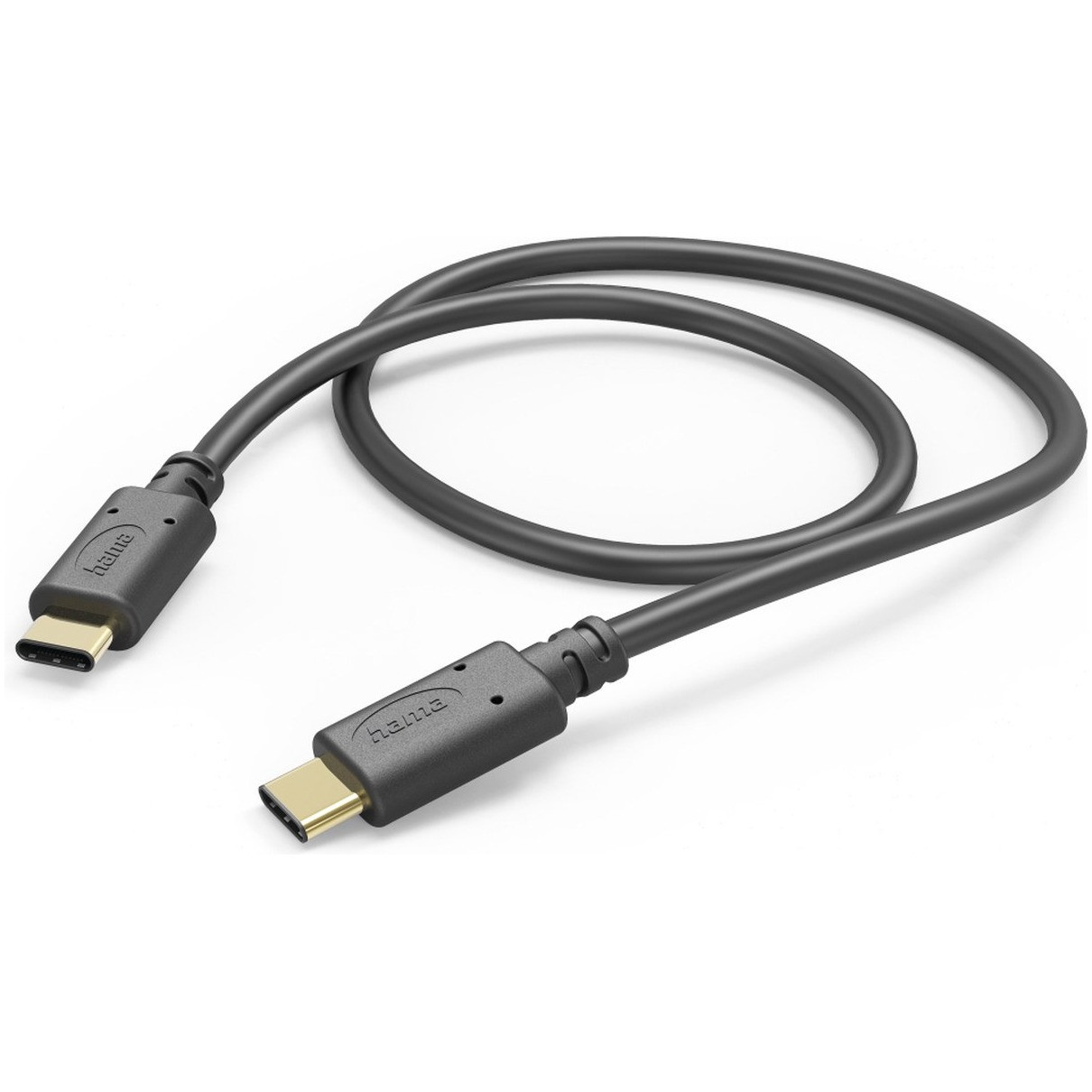 Hama USB-Kabel, USB-C naar USB-C, 1 m, zwart Oplader Zwart