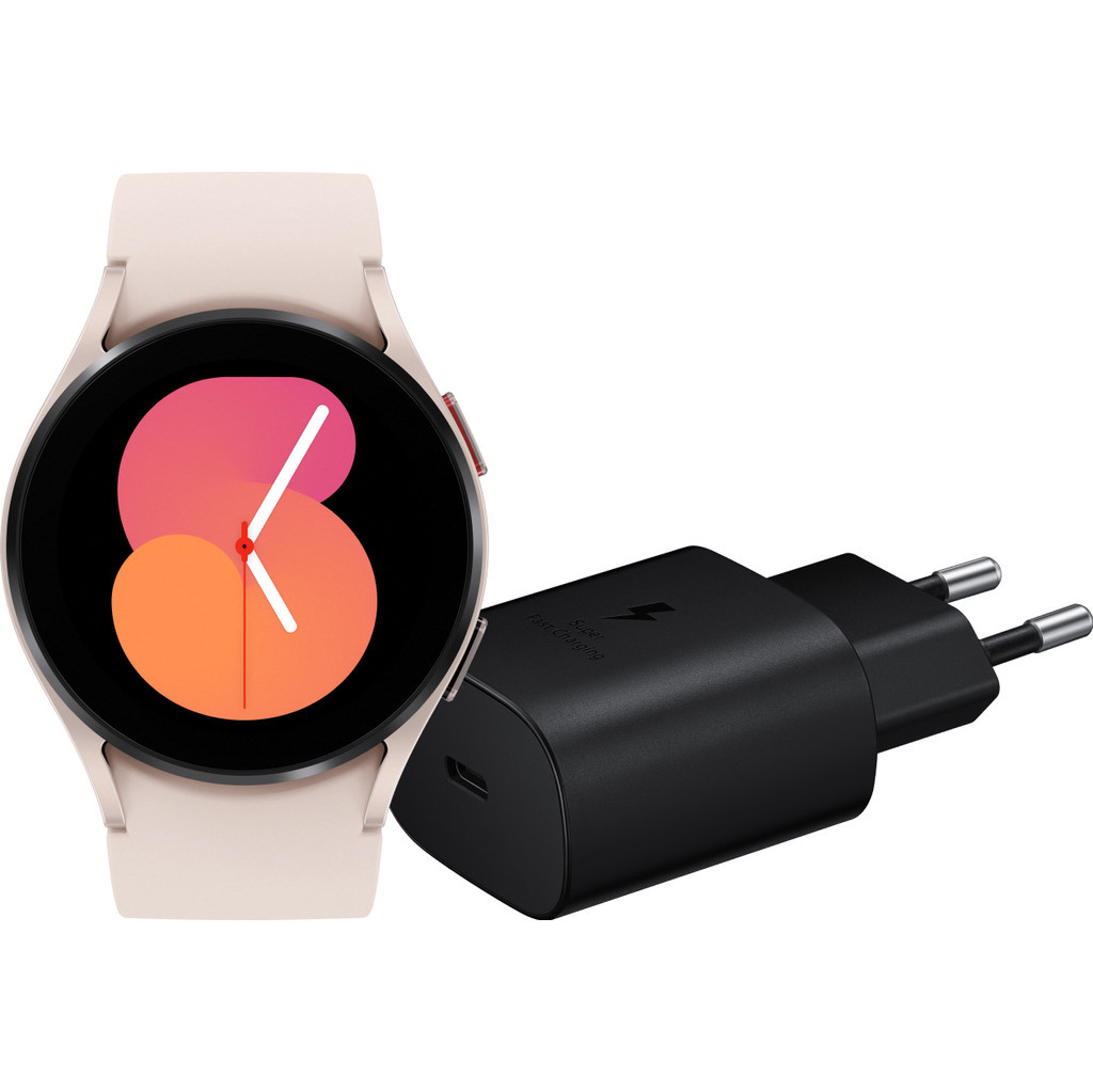 Samsung Galaxy Watch5 Roségoud 40mm + Oplader Zwart