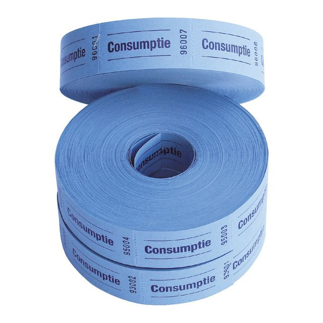 Consumptiebon Combicraft 57x30mm 2-zijdig 2x1000 stuks blauw