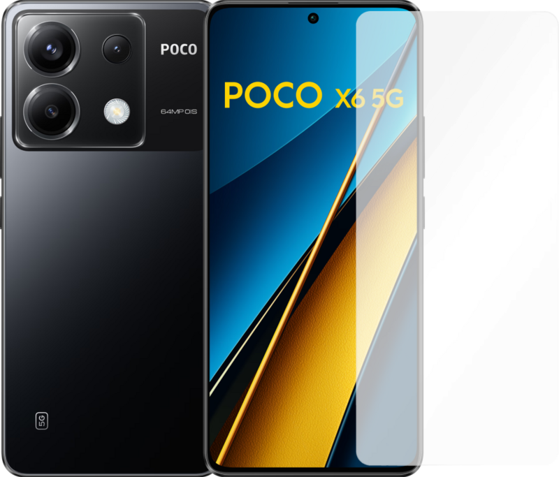 POCO X6 256GB Zwart 5G + Just in Case Tempered Glass Screenprotector