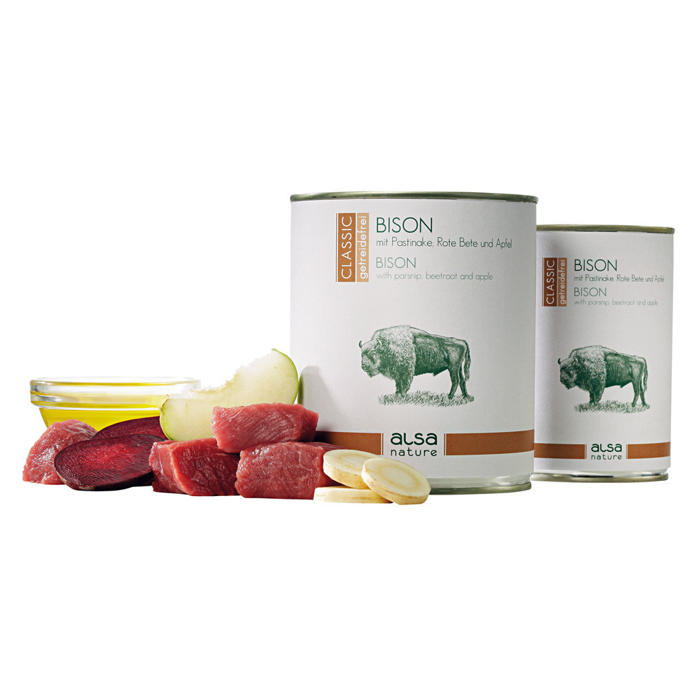 alsa-nature Bizon met pastinaak, rode bieten & appel, 800 g, Aantal: 12 x 800 g