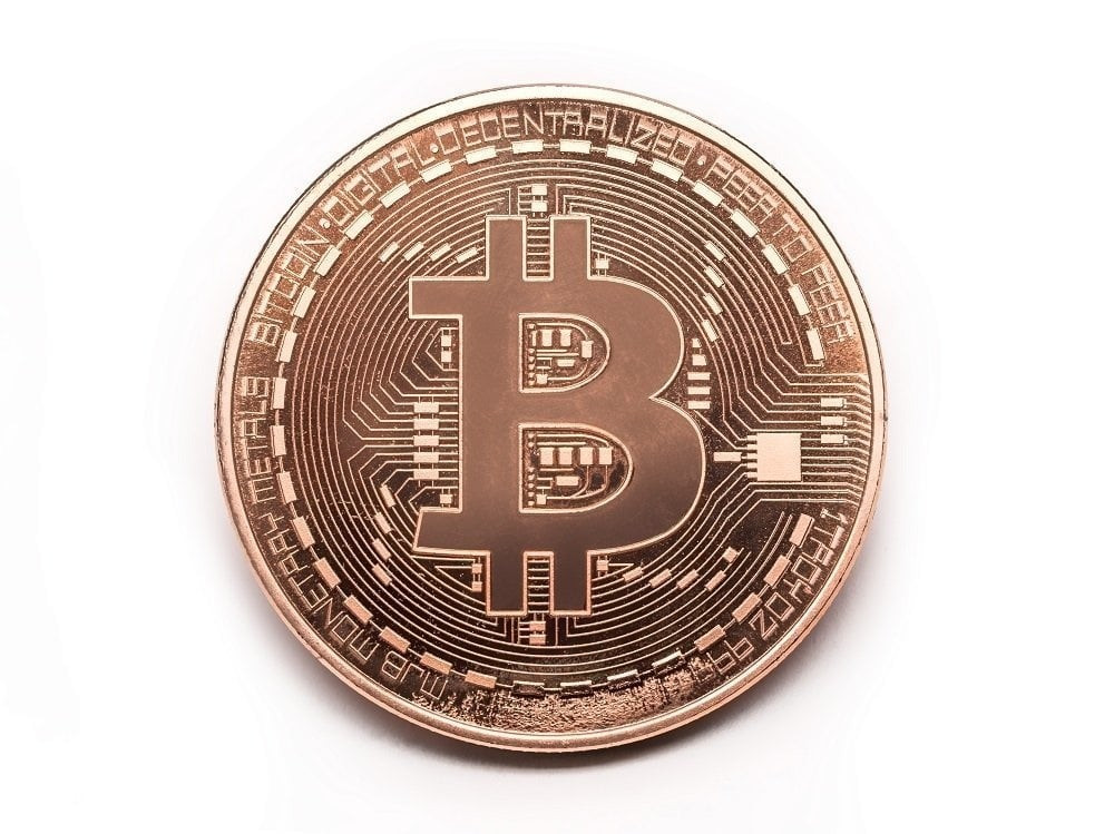 &apos;Echte&apos; Bitcoin Munt - ø 40mm - in plastic opbergcase