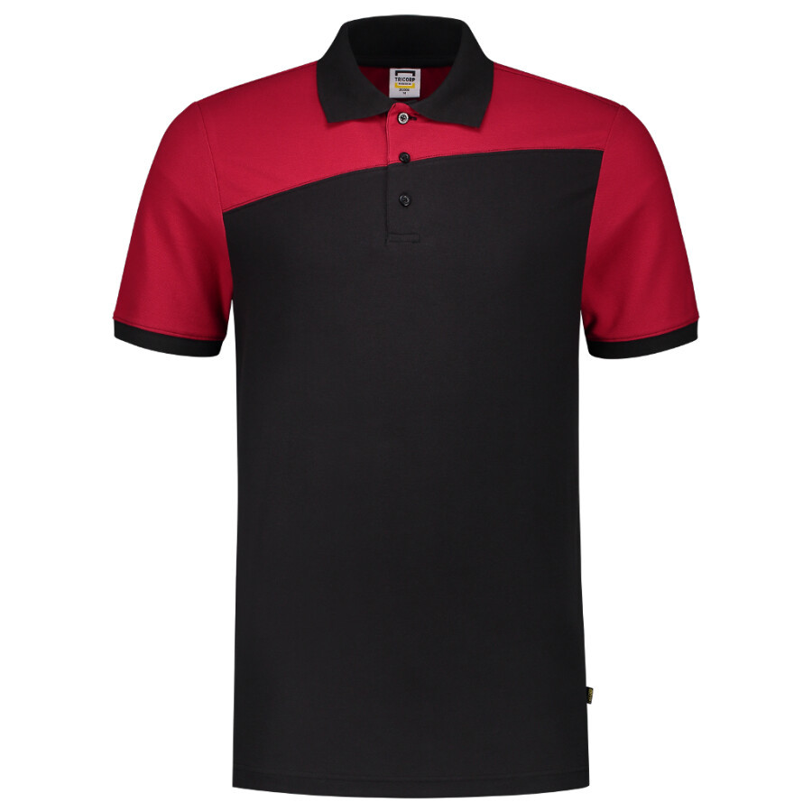 Tricorp Workwear 202006 Bicolor Naden unisex poloshirt Zwart Rood L