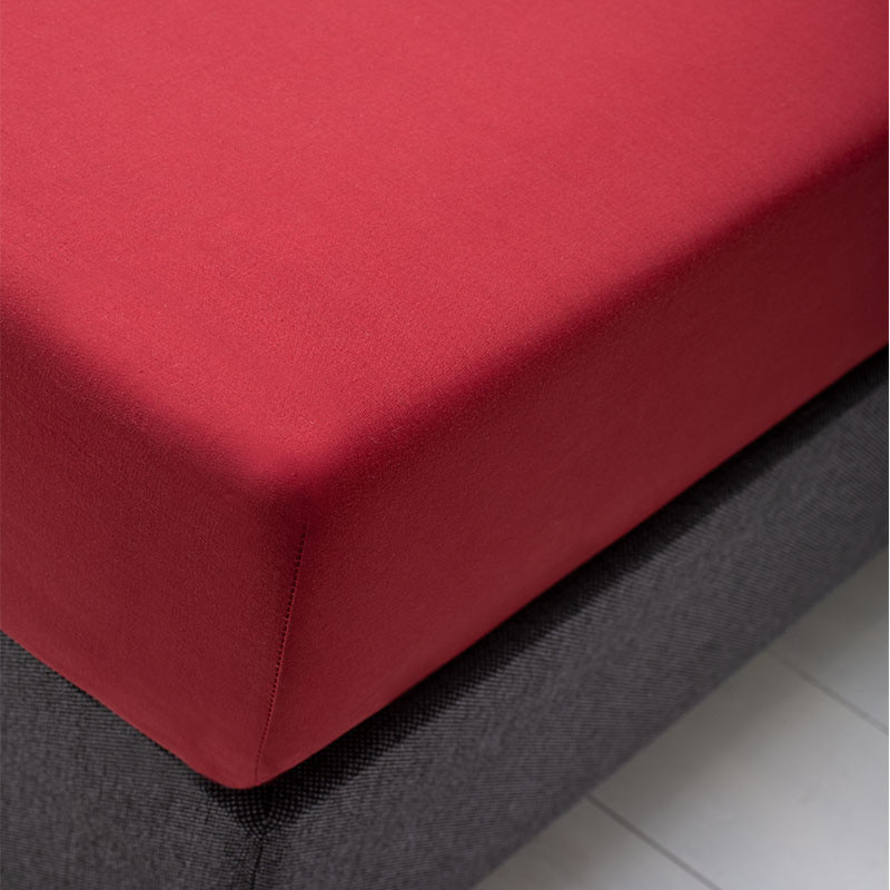 Hoeslaken Katoen - Rood - 90x200 cm - Rood - Dekbed Discounter - Dekbed-Discounter.nl