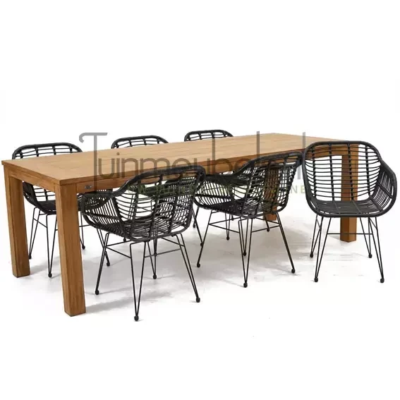 Tuinstoel Moda zwart met Colombo tafel 240