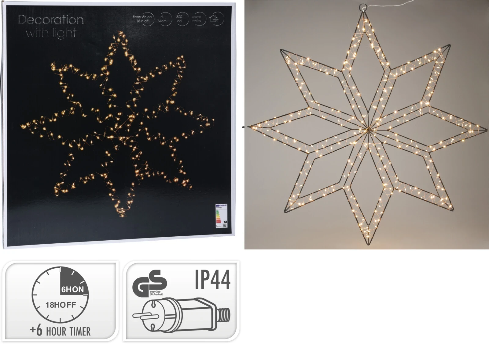 SNEEUWVLOK 300LED 74CM HANGER