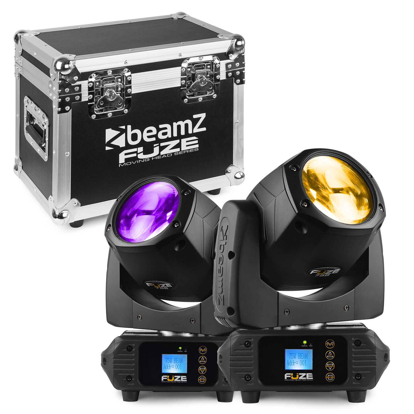 BeamZ FUZE75B moving heads (2 stuks) in flightcase