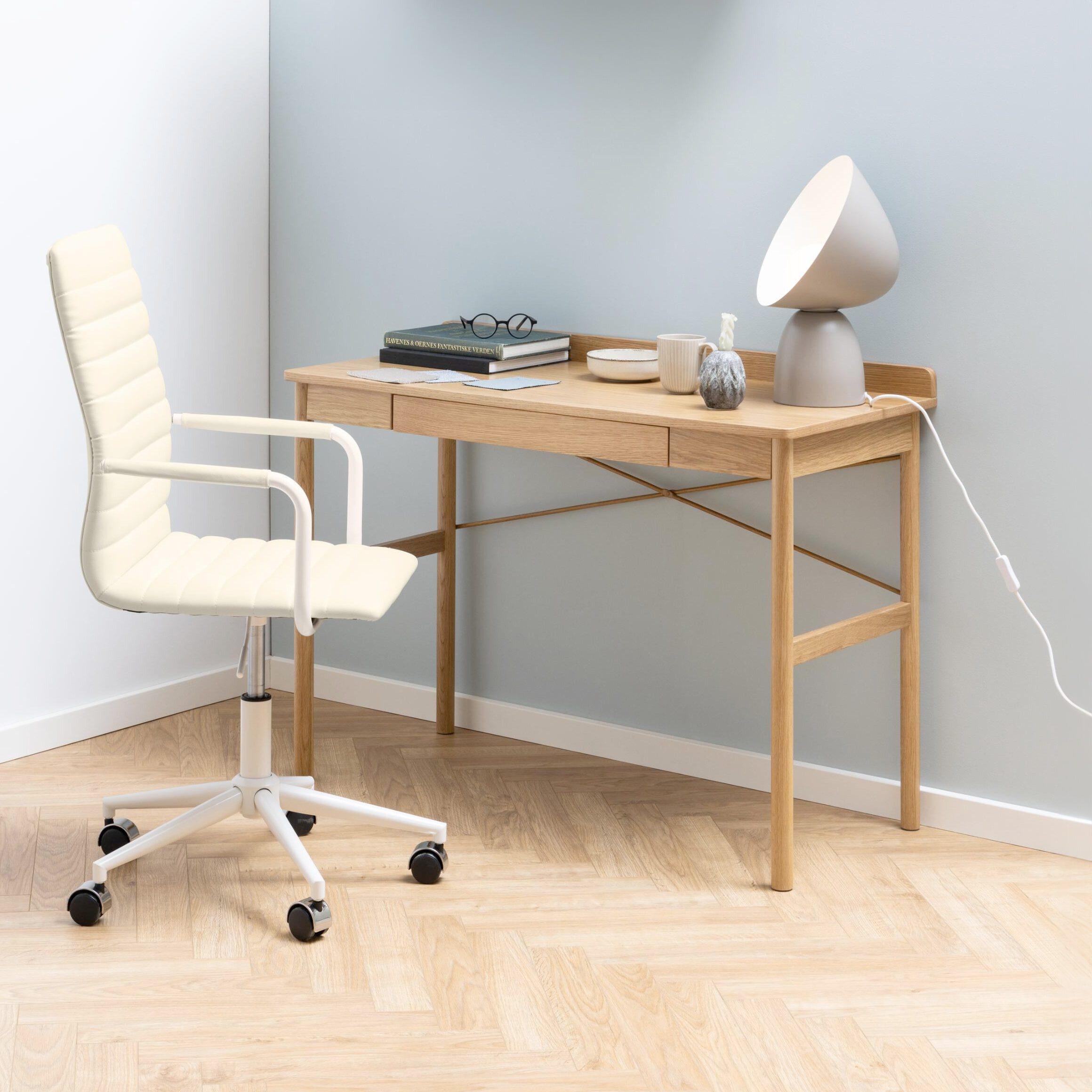 Bendt Bureau Ashlyn Eiken met lade, 110 x 50cm - Naturel