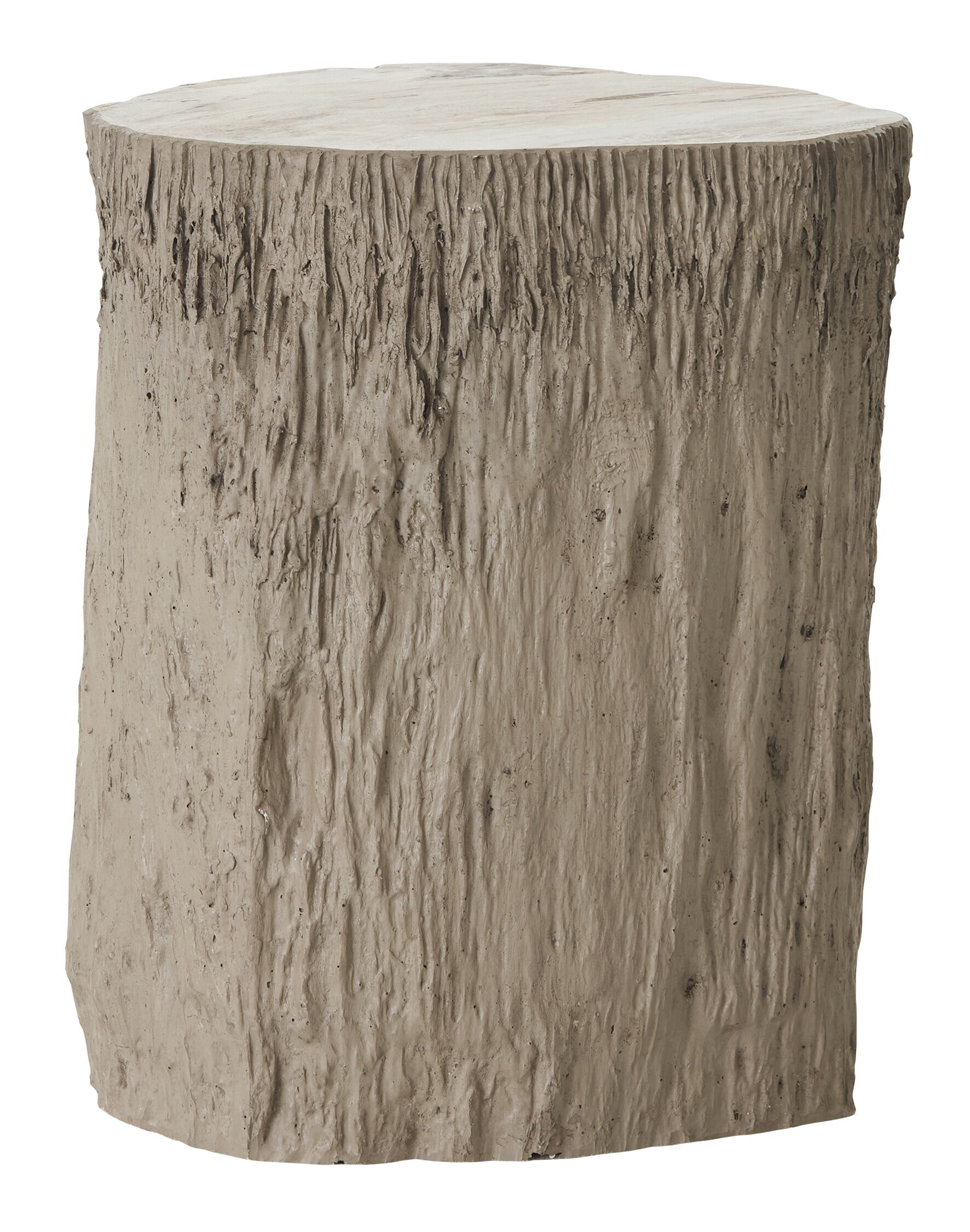 MUST Living Bijzettafel Rocca Versteend hout, 39cm - Bruin - Rond