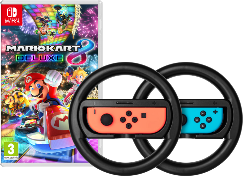 Mario Kart 8 Deluxe + BlueBuilt Stuurtjes voor Nintendo Swit