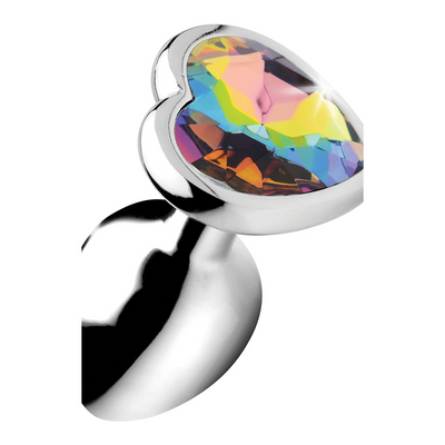 XR Brands Rainbow Prism - Heart Butt Plug - Small