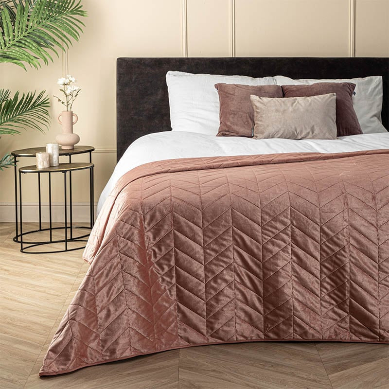 Bedsprei Velvet Prisma - Roze - 180x260 cm Fresh and Co - Dekbed-Discounter.nl