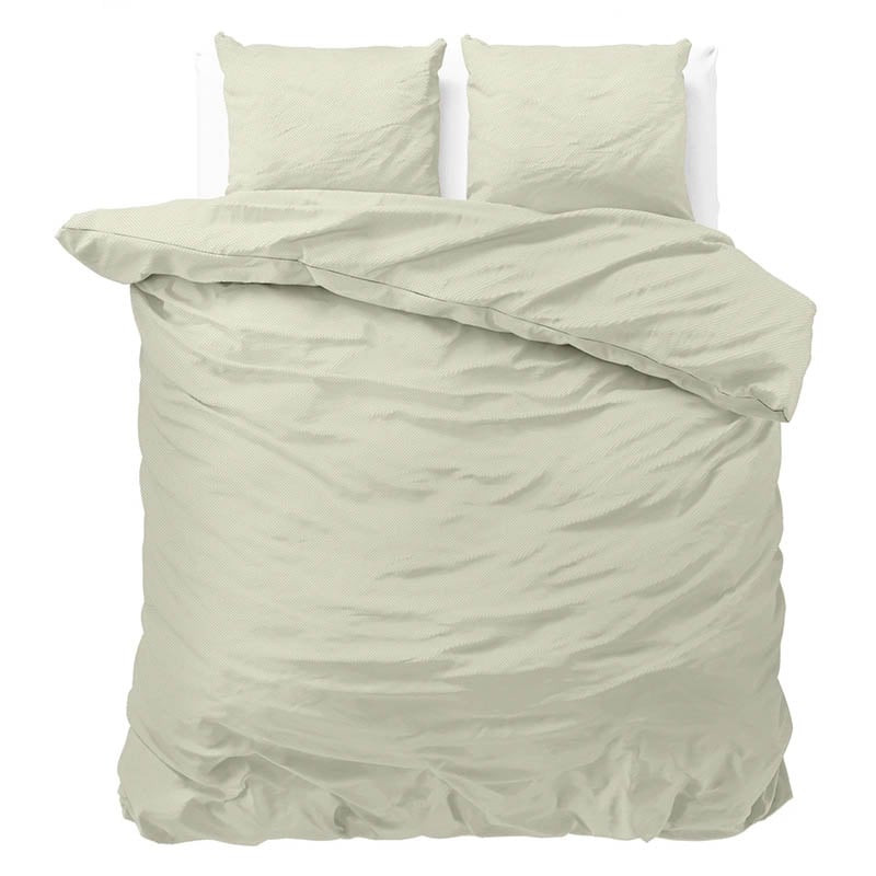 Dekbedovertrek Satin Point - Lits-Jumeaux (240x220 cm) - Creme Microvezel - Dessin: Patroon - Zensation - Dekbed-Discounter.nl