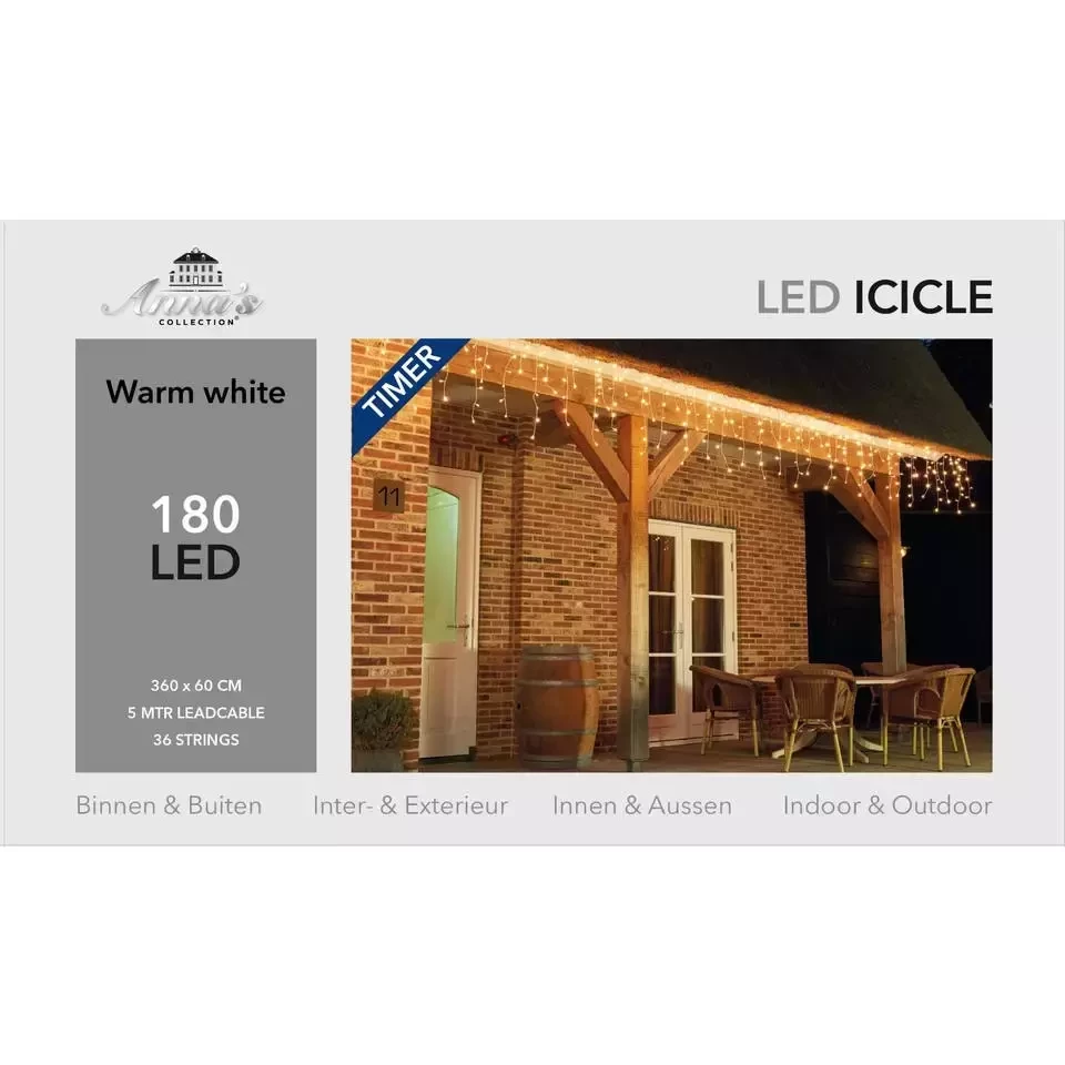 IJspegelverlichting Led 180 lampjes | Warm wit