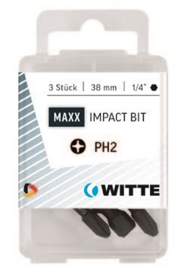 Witte phillips bit MAXX Impact [3x] - 1/4&apos;&apos; - PH 2 - 38mm