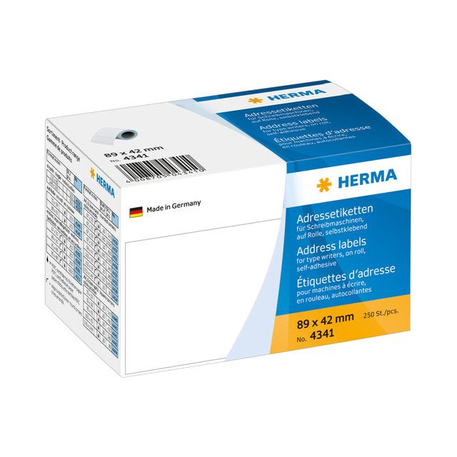 Etiket HERMA adres 4341 89X42mm op rol 250stuks