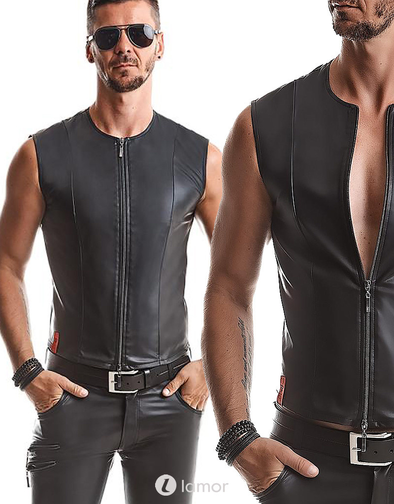 * RFP Heren gillet van lederlook Ottavian