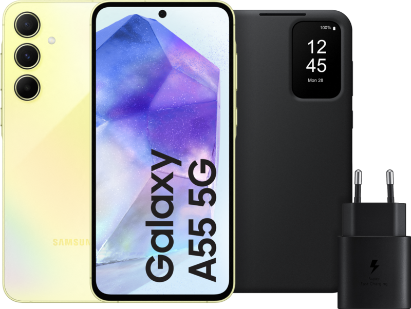 Samsung Galaxy A55 128GB Geel 5G + Accessoirepakket