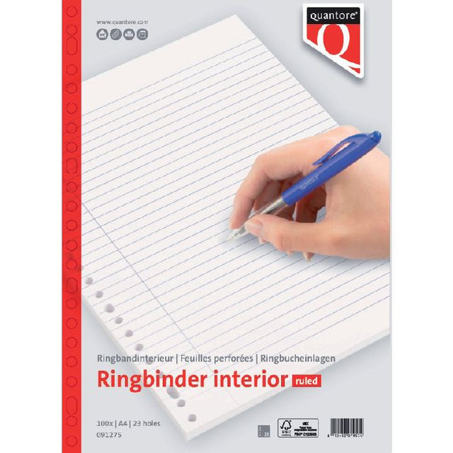 Interieur Quantore A4 23-gaats lijn 100vel | 30 stuks