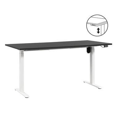 Bureau Homeworx zit/sta elektrisch verstelbaar - zwart/wit - 75/118x160x80 cm - Leen Bakker