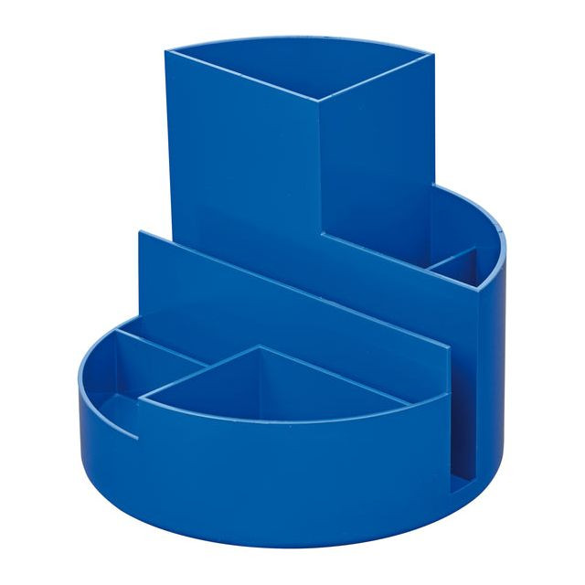 MAUL bureauorganizer pennenbak Roundbox Ø14x12.5cm, 7-vaks, 85% gerecycled kunststof blauw