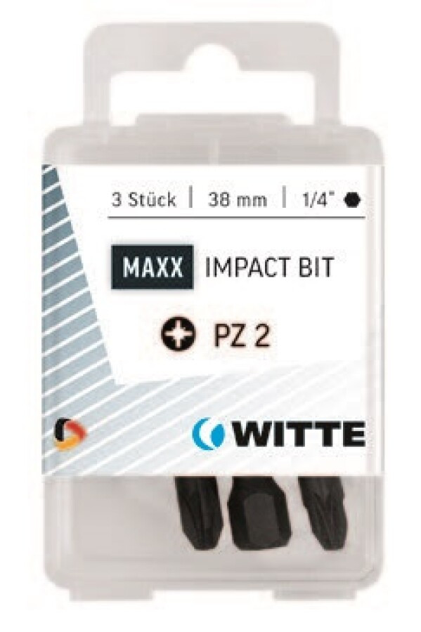 Witte pozidriv bit MAXX Impact [3x] - 1/4&apos;&apos; - PZ 1 - 38 mm