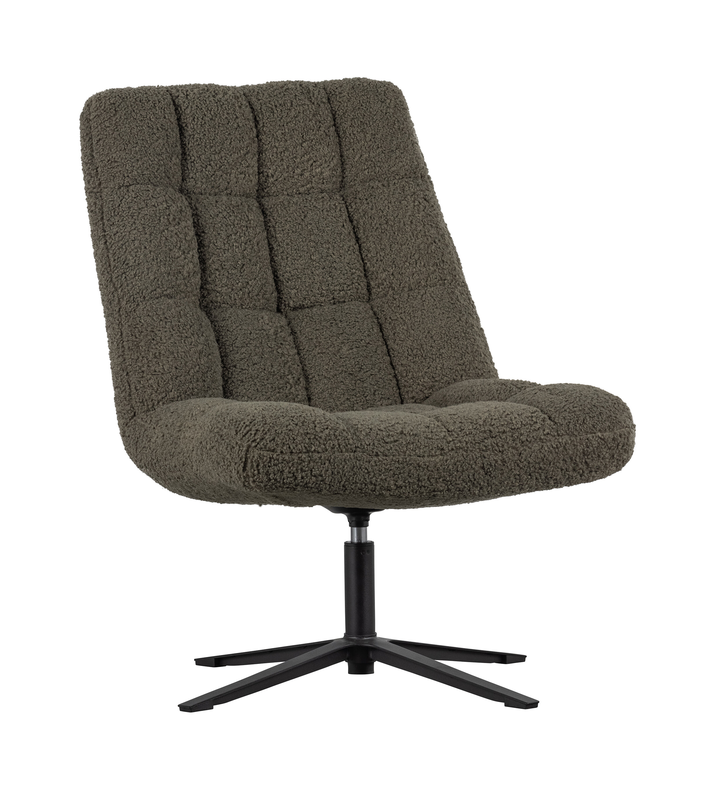 WOOOD Draaifauteuil Job Teddy - Groen