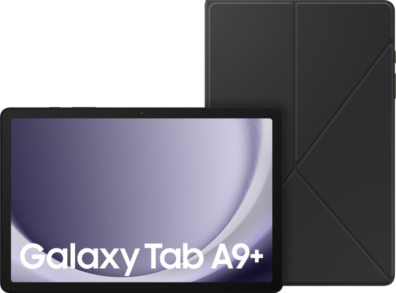 Samsung Galaxy Tab A9 Plus 11 inch 128GB Wifi + 5G Grijs + Book Case Zwart