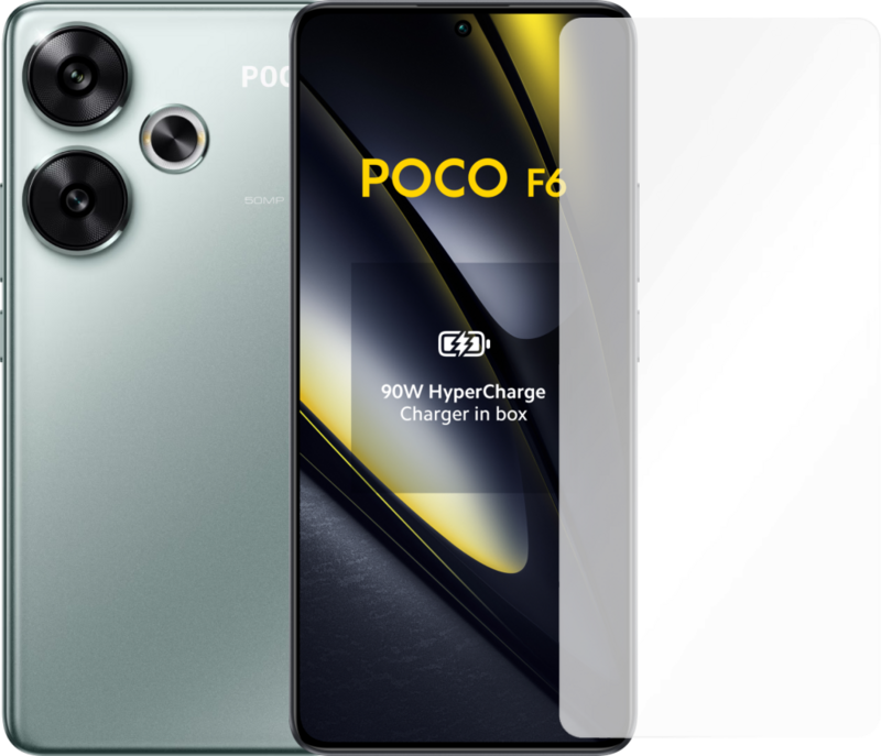 POCO F6 256GB Groen 5G + Just in Case Tempered Glass Screenprotector