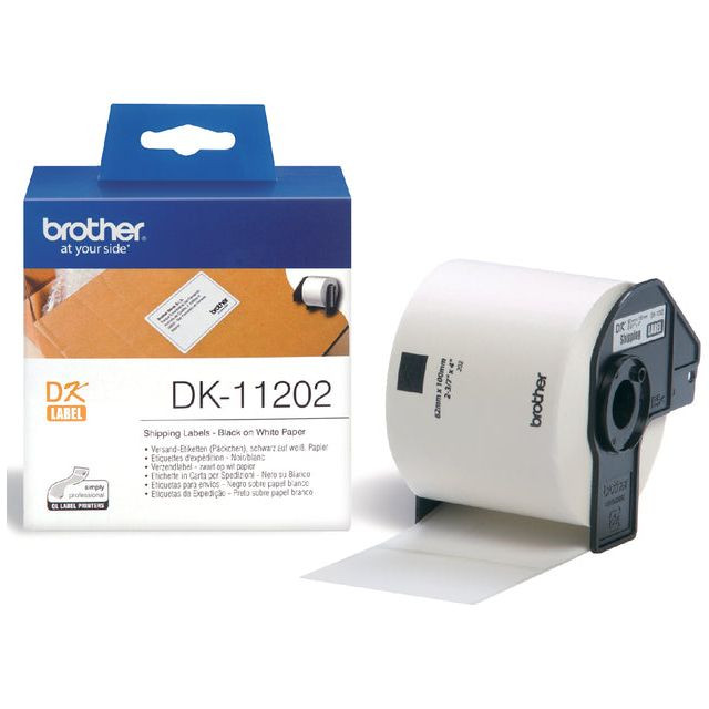 Etiket Brother DK-11202 62x100mm verzendlabel 300stuks