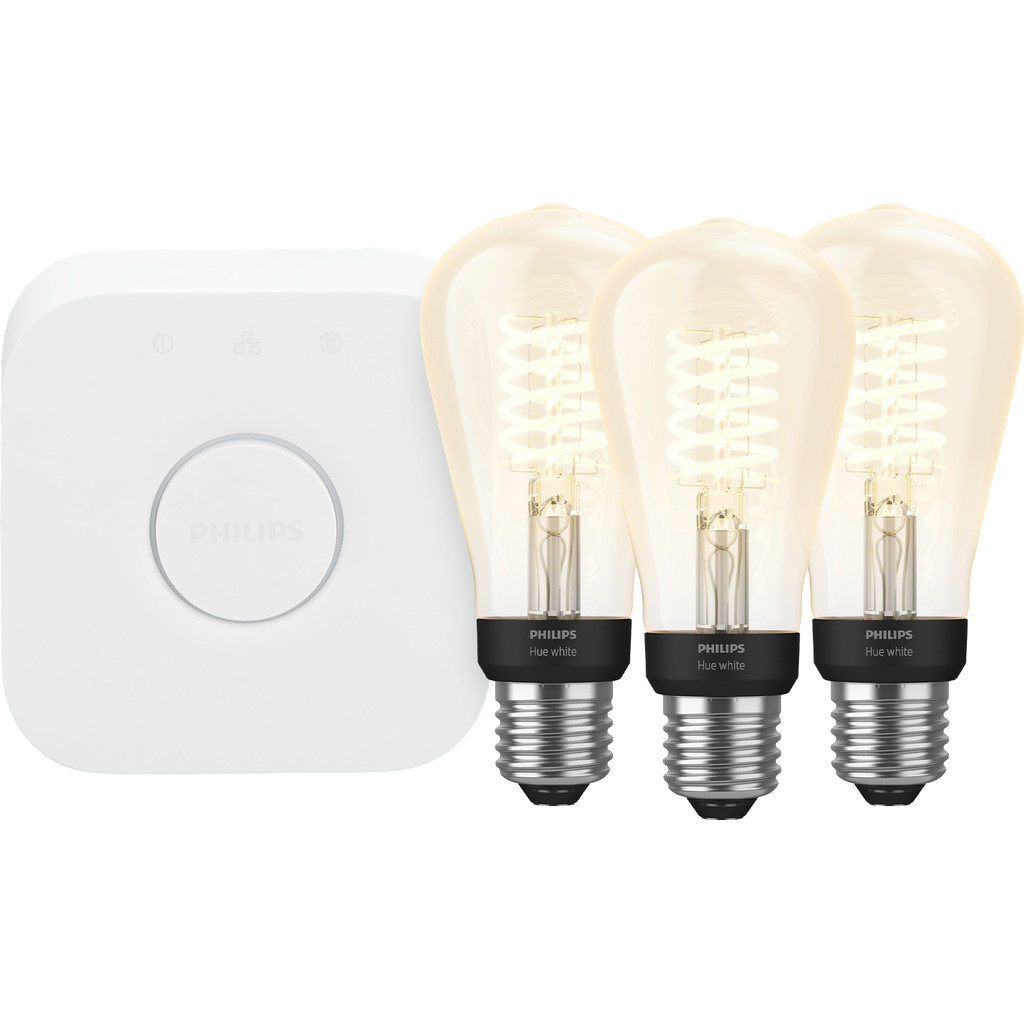 Philips Hue Filament White Edison 3-pack + bridge