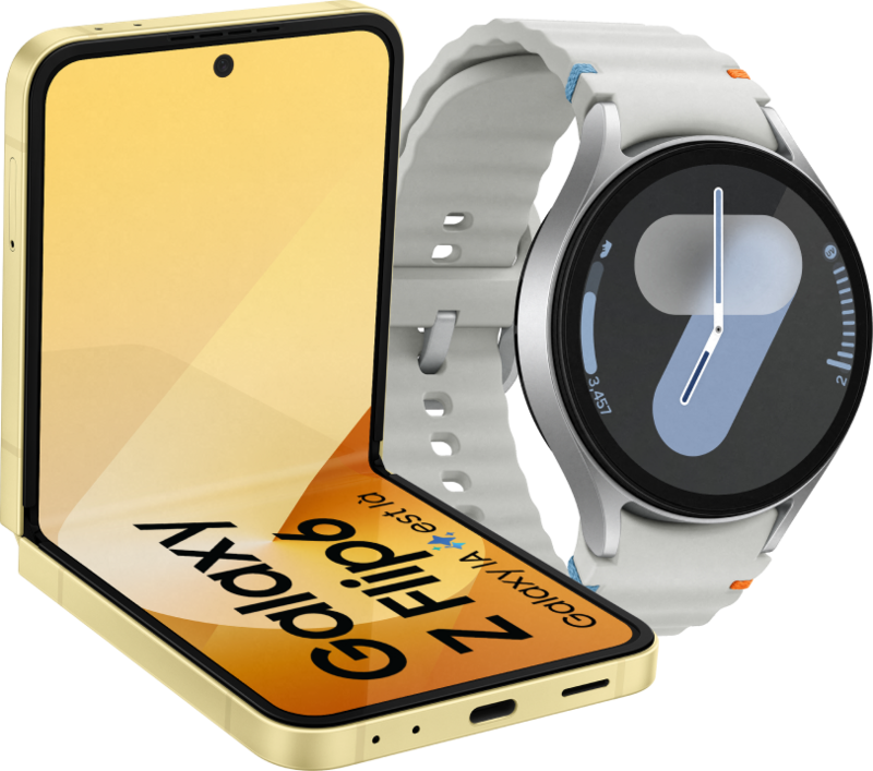 Samsung Galaxy Z Flip 6 256GB Geel 5G + Samsung Galaxy Watch 7 Zilver 44mm