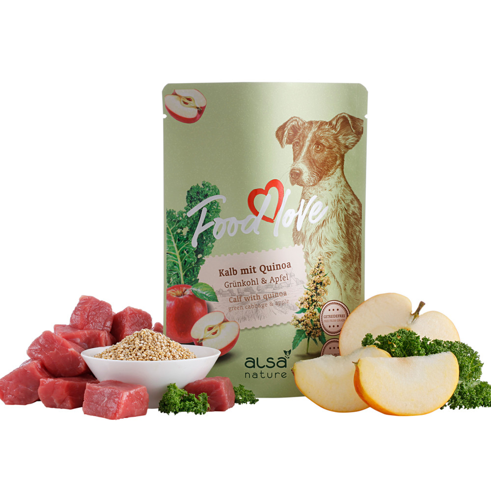 alsa-nature FOODLOVE Kalf met quinoa, boerenkool & appel, 300 g, Aantal: 120 x 300 g