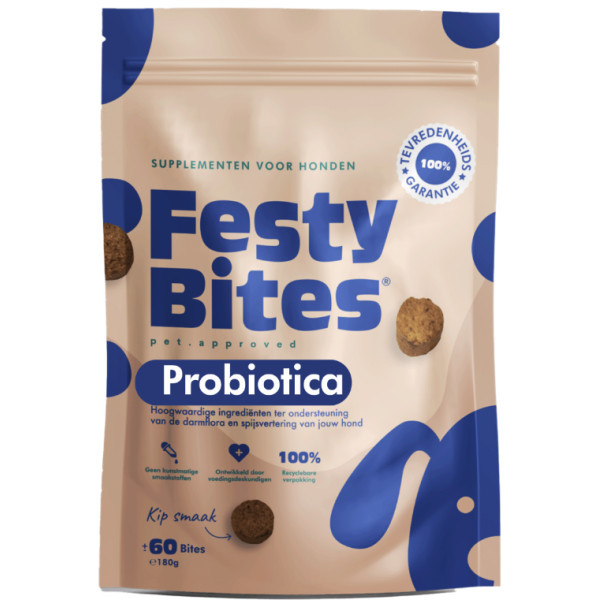 FestyBites Probiotica met kipsmaak supplement hond 180 g