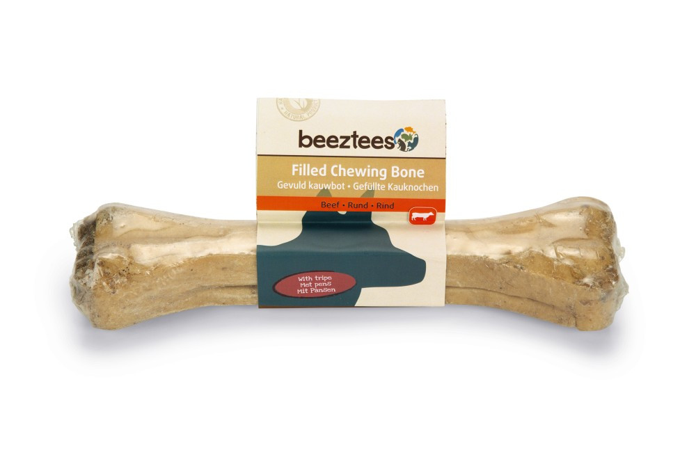 Beeztees gevuld kauwbot met pens hondensnack 20 cm