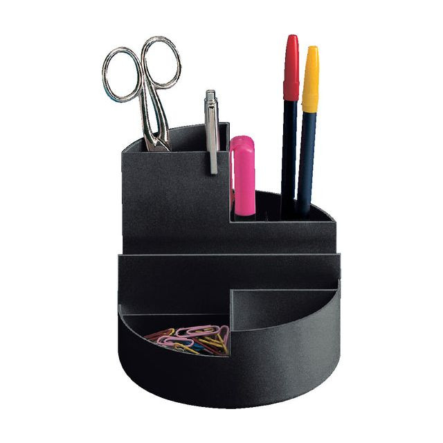 MAUL bureauorganizer pennenbak Roundbox Ø14x12.5cm, 7 vaks zwart