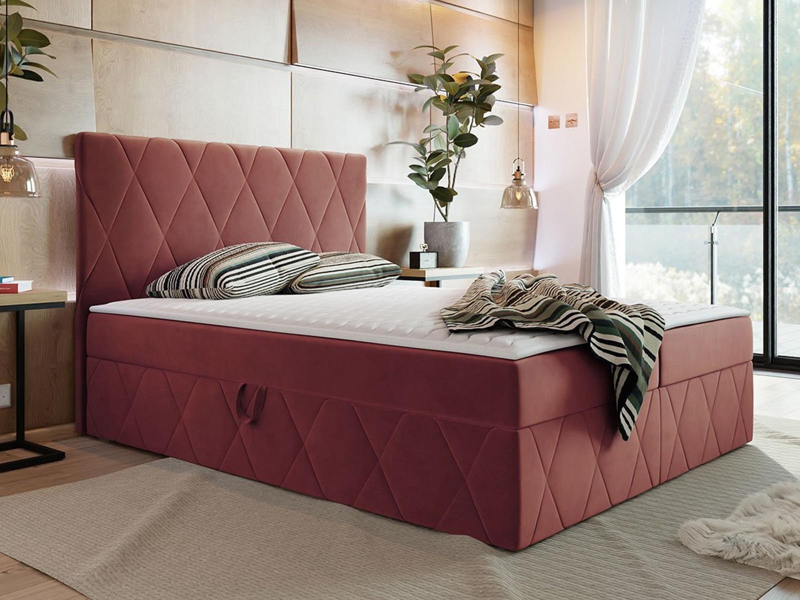 Boxspring SIMONA 160x200 cm roze