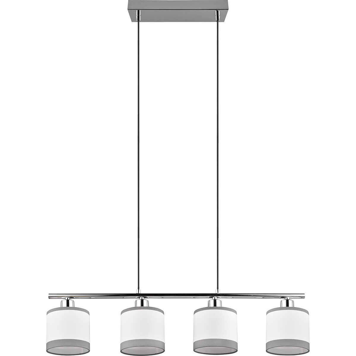 LED Hanglamp - Trion Vamos - E14 Fitting - 4-lichts - Rechthoek - Chroom - Metaal