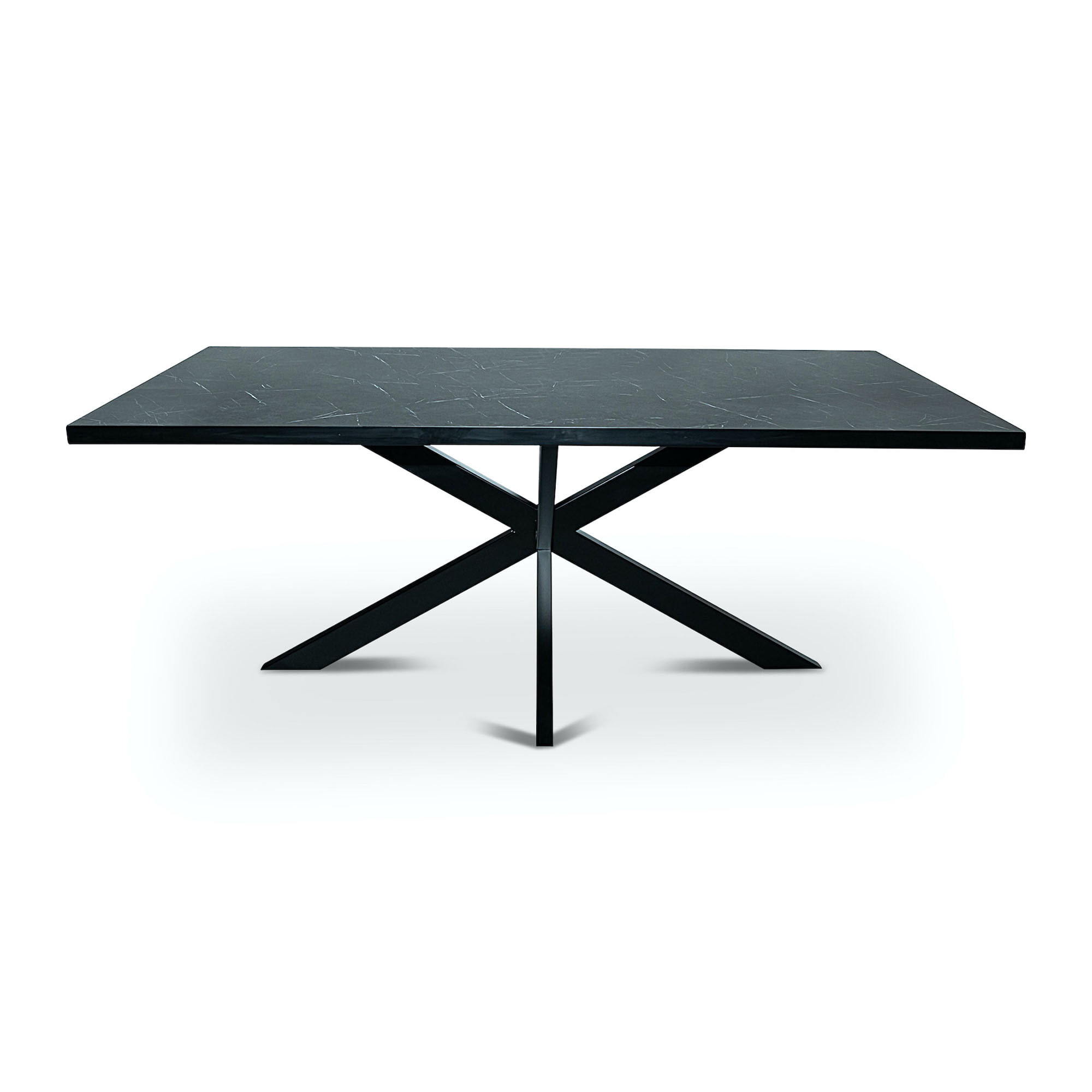 Stalux Eettafel Gijs - zwart / zwart marmer