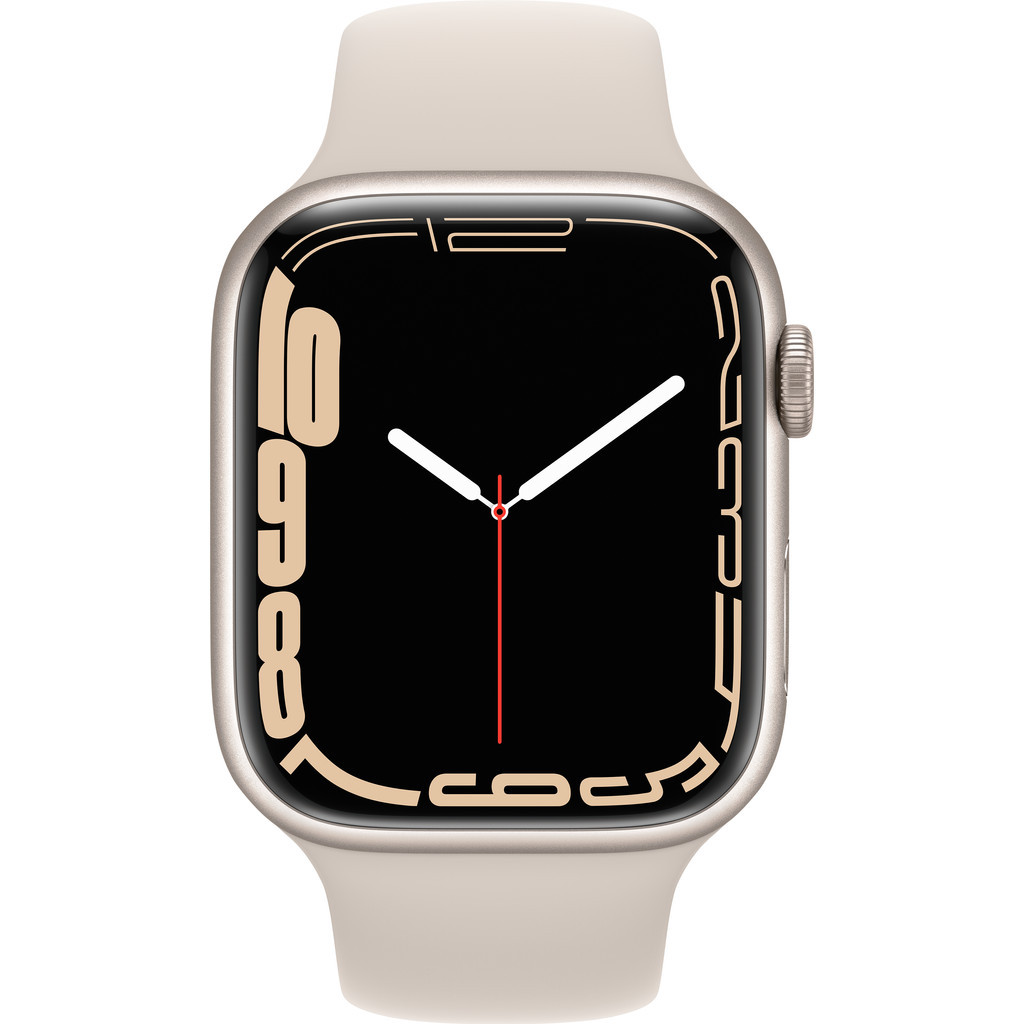 Apple Watch Series 7 45mm Witgoud Aluminium Crème Sportband